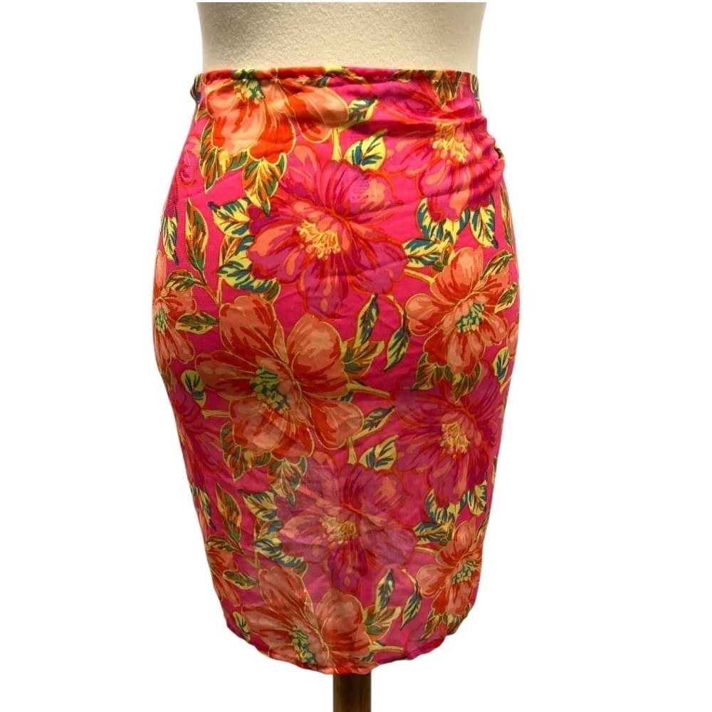 Beach Riot Melanie Miami Peony Pink Floral Sarong Swim Wrap Women’s One Size - Picture 6 of 10